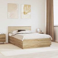 vidaXL Bed Frame Sonoma Oak 140 x 200 cm Engineered Wood