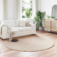 vidaXL Anti-Slip Faux Rabbit Fur Rug Olite Taupe Ø 200 cm Polyester