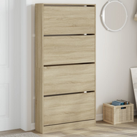 vidaXL Shoe Cabinet with 4 Flip-Drawers Sonoma Oak 80x21x163.5 cm