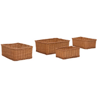 vidaXL 4 Piece Nesting Basket Set Brown Willow