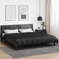 vidaXL Summer Duvet Black 200 x 200 cm Satin and Microfiber