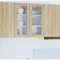vidaXL Hanging Cabinet with Storage 2 pcs Sonoma Oak 40 x 31 x 80 cm