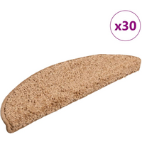 vidaXL Stair Mats 30 pcs 56x17x3 cm Beige Half Round