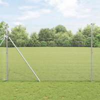 vidaXL Welded Wire Fence Silver 1.5 x 50 m