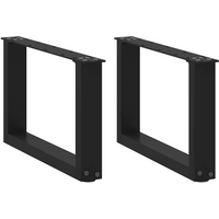 vidaXL Coffee Table Legs U-Shaped 2 pcs Black 50x(30-31) cm Steel