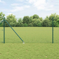 vidaXL Fence Post Green 25 x 1.4 m (25 x 25 mm mesh) Steel and PVC