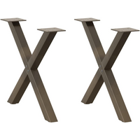 vidaXL Coffee Table Legs X-Shaped 2 pcs Natural Steel 60x(42-43) cm Steel