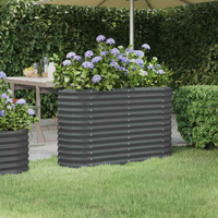 vidaXL Garden Raised Bed Galvanised Steel 114x40x68 cm Anthracite