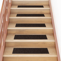 vidaXL Stair Mats Self-adhesive 15 pcs 76x20 cm Dark Brown Rectangular