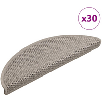 vidaXL Stair Mats Self-adhesive Sisal-Look 30 pcs 56x17x3 cm Silver