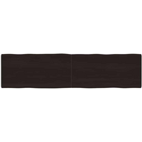 vidaXL Table Top Dark Brown 200x50x(2-4) cm Treated Solid Wood Live Edge