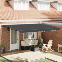 vidaXL Retractable Awning Anthracite 450 x 300 cm Aluminium and Fabric