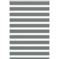 vidaXL Zebra Blind Dark Grey 105x100 cm Fabric Width 100.9 cm Polyester