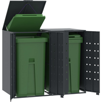 vidaXL Wheelie Bin Storage for 2 Bins Anthracite 138x79x117 cm Steel