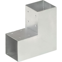 vidaXL Post Connector L Shape Galvanised Metal 91x91 mm