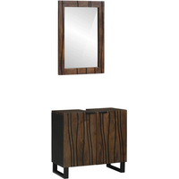 VIDAXL Bathroom Furniture Set Walnut Engineered Wood