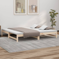 vidaXL Pull-out Day Bed without Mattress 2x(80x200) cm Solid Wood Pine