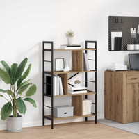 vidaXL Bookshelf Artisan Oak 75 x 30 x 123.5 cm Engineered Wood