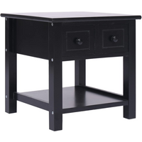 vidaXL Side Table Black 40x40x40 cm Paulownia Wood