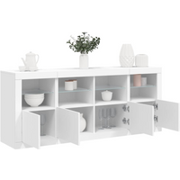 vidaXL Sideboard with LED Lights White 163x37x67 cm