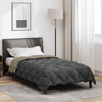 vidaXL Winter Duvet Light Grey and Anthracite 220 x 135 cm Microfiber