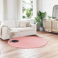 vidaXL Anti-Slip Faux Rabbit Fur Rug Olite Pink Ø 200 cm Polyester