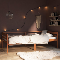 vidaXL Bed Frame without Mattress Honey Brown Solid Pinewood 90x200 cm
