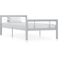 vidaXL Bed Frame without Mattress Grey and White Metal 90x200 cm