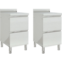 vidaXL Commercial Kitchen Cabinets with 2 Drawers 2 pcs 50x60x96 cm