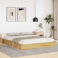 vidaXL Bed Frame without Mattress 140x190 cm Solid Wood Oak
