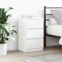vidaXL Bedside Cabinet with 3 Drawers White 39x35x65 cm