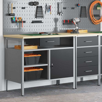 vidaXL Work Bench with Drawer Black and Grey 100 x 55 x 85 cm