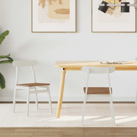 vidaXL Dining Chair 2 pcs White and Natural 43 x 44.5 x 77 cm