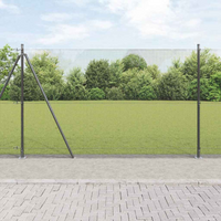 vidaXL Fence Post Grey 50 x 1.5 m (12 x 12 mm mesh) Steel and PVC
