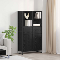 vidaXL Sideboard 2 pcs Black Oak 81 x 36 x 150.5 cm Engineered Wood