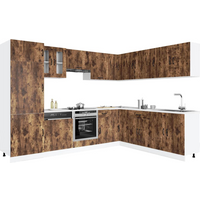vidaXL 14 Piece Kitchen Cabinet Set Kalmar Smoked Oak Engineered Wood