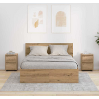 vidaXL Bedside Tables with Drawer 2 pcs Artisan Oak 30.5 x 30 x 43 cm