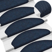 Stair Mats Self-adhesive 65x21x4 cm Navy Half Round