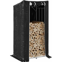 vidaxL Firewood Rack with Rain Cover 100x80x200 cm Galvanised Steel