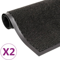 vidaXL Dust Control Mats 2 pcs Rectangular Tufted 60x90 cm Black