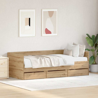 vidaXL Daybed with Headboard Artisan Oak 90 x 190 cm Engineered Wood