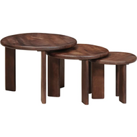 vidaXL Nesting Coffee Tables 3 pcs Dark Brown Solid Mango Wood