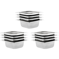 vidaXL Gastronorm Containers 12 pcs GN 1/6 65 mm Stainless Steel