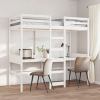 vidaXL Loft Bed Frame without Mattress White 75x190cm Solid Wood Pine