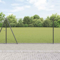 vidaXL Fence Post Grey 25 x 1.2 m (12 x 12 mm mesh) Steel and PVC