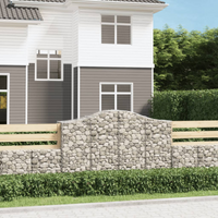 vidaXL Arched Gabion Baskets 3 pcs 200x50x120/140 cm Galvanised Iron