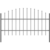 vidaXL Garden Fence with Spear Top Steel 170x100 cm Black