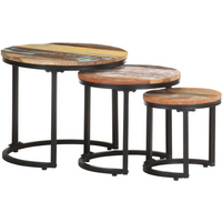 vidaXL Side Tables 3 pcs Solid Reclaimed Wood