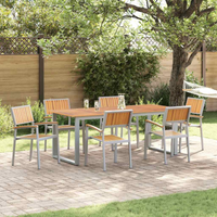 vidaXL Stacking Chair 6 pcs Brown 56 x 57 x 87 cm Solid Acacia Wood