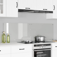 vidaXL Kitchen Backsplash 2 pcs Transparent 80 x 50 cm Tempered Glass